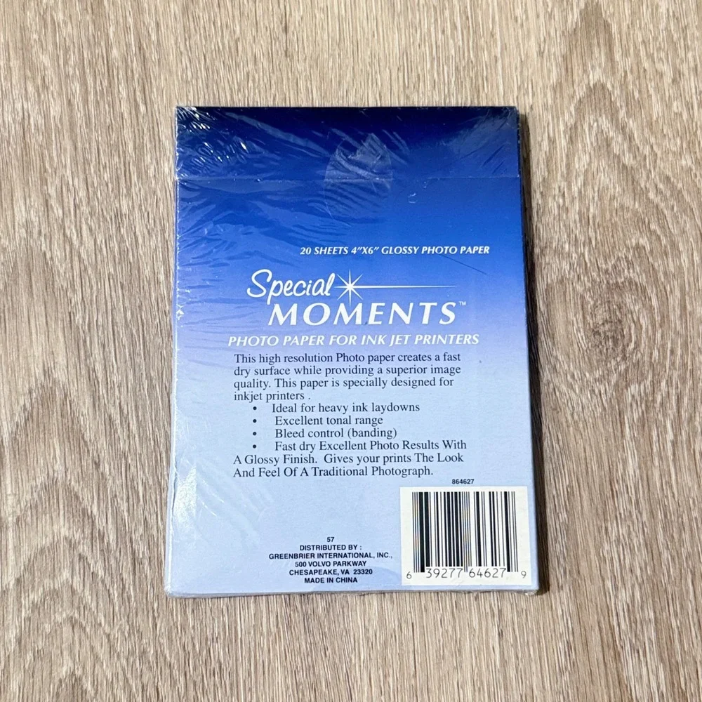 Special Moments 4x6 Glossy Photo Paper 20 Sheets Inkjet 10 Heavyweight 864627